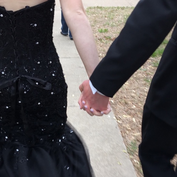 Black Mermaid Prom Dress - Picture 2 of 6